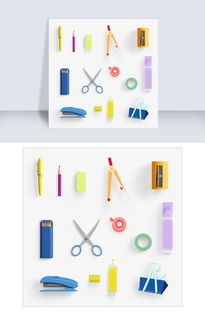 文具用品素材免費(fèi)下載 圓規(guī)、橡皮、鉛筆PSB格式圖標(biāo)大全